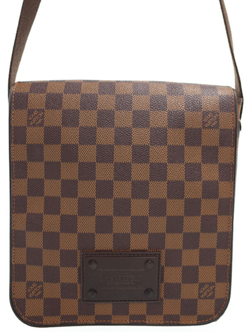 Louis Vuitton Damier Brooklyn Shoulder Bag Canvas Leather Brown